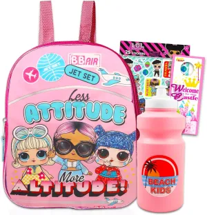 LOL Surprise Mini Backpack for Girls Set - Bundle with 11" LOL Surprise Backpack, Stickers, Water Bottle, More | LOL Surprise Backpack Preschool
