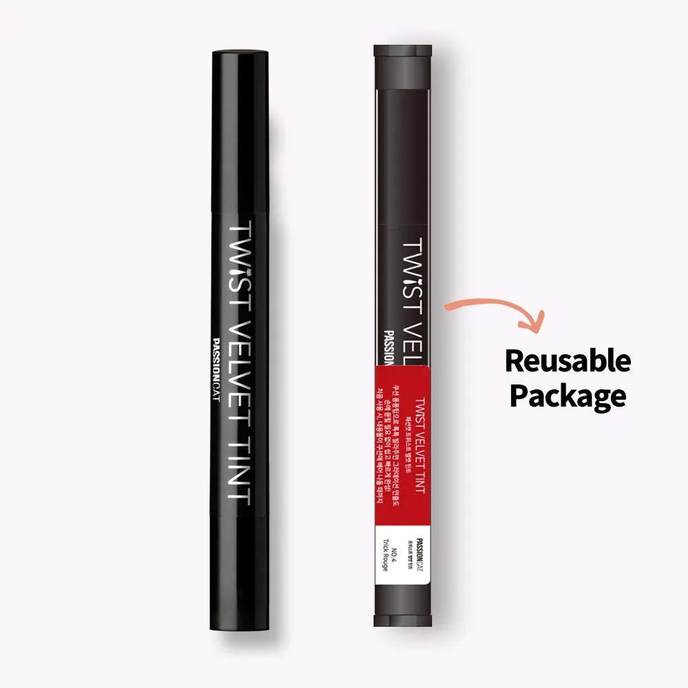 Long Lasting Lip Stain for Lips and Cheek Tint | High Pigment Color | lightweight Matte Finish | Weightless | Full Coverage | Twist Velvet Tint #4 (No.4)