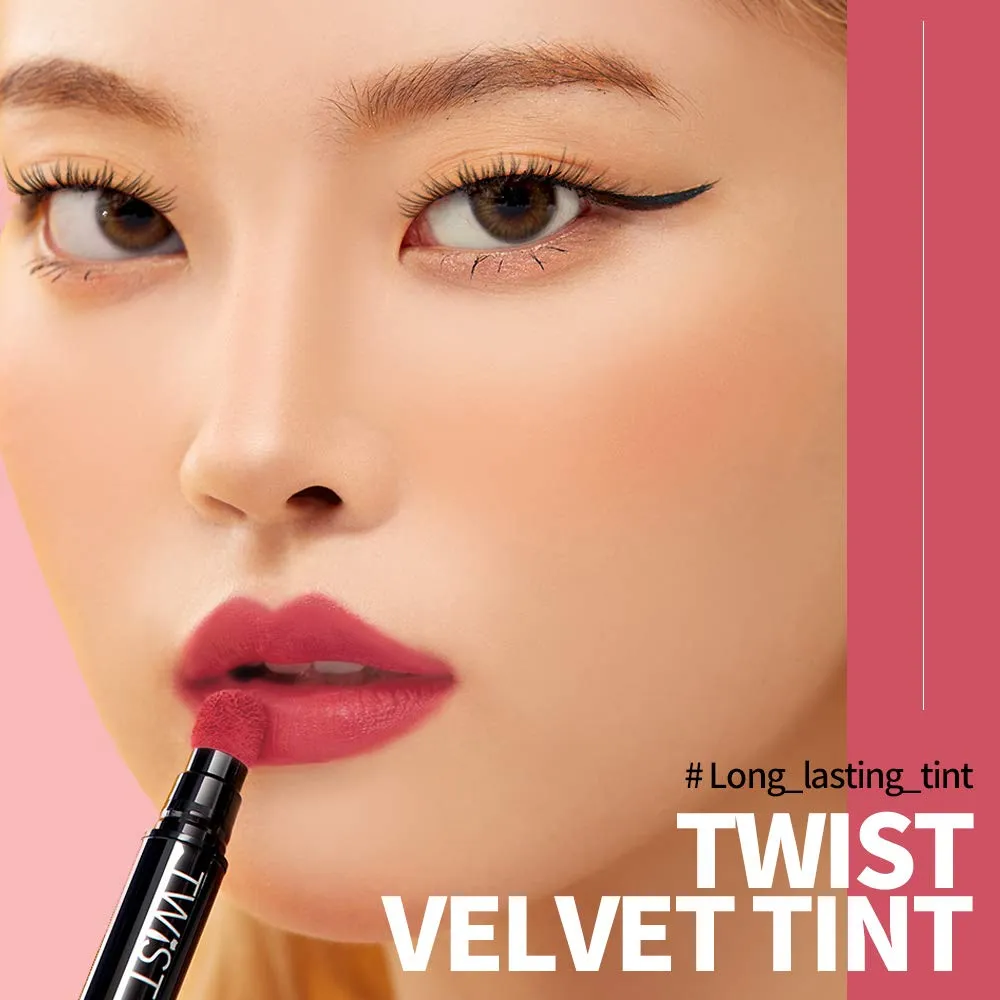 Long Lasting Lip Stain for Lips and Cheek Tint | High Pigment Color | lightweight Matte Finish | Weightless | Full Coverage | Twist Velvet Tint #7 (No.7)