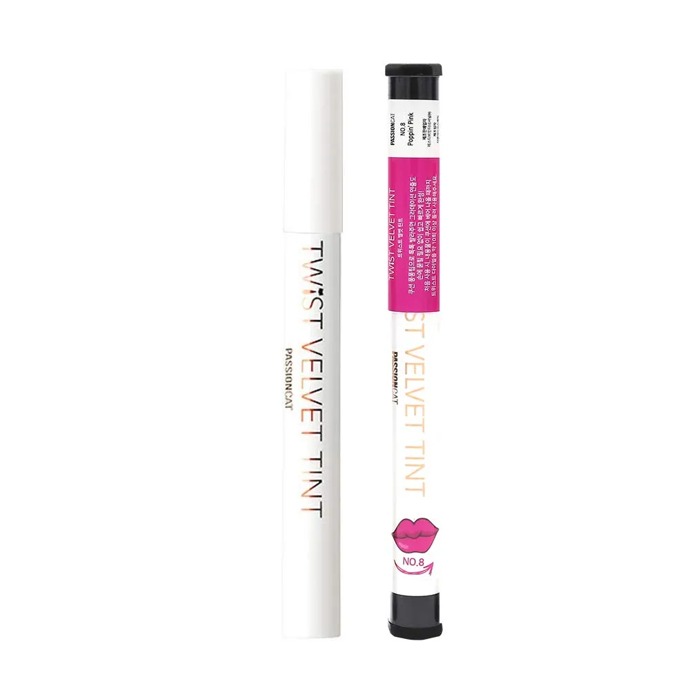 Long Lasting Lip Stain for Lips and Cheek Tint | High Pigment Color | lightweight Matte Finish | Weightless | Full Coverage | Twist Velvet Tint #8 (No.8)
