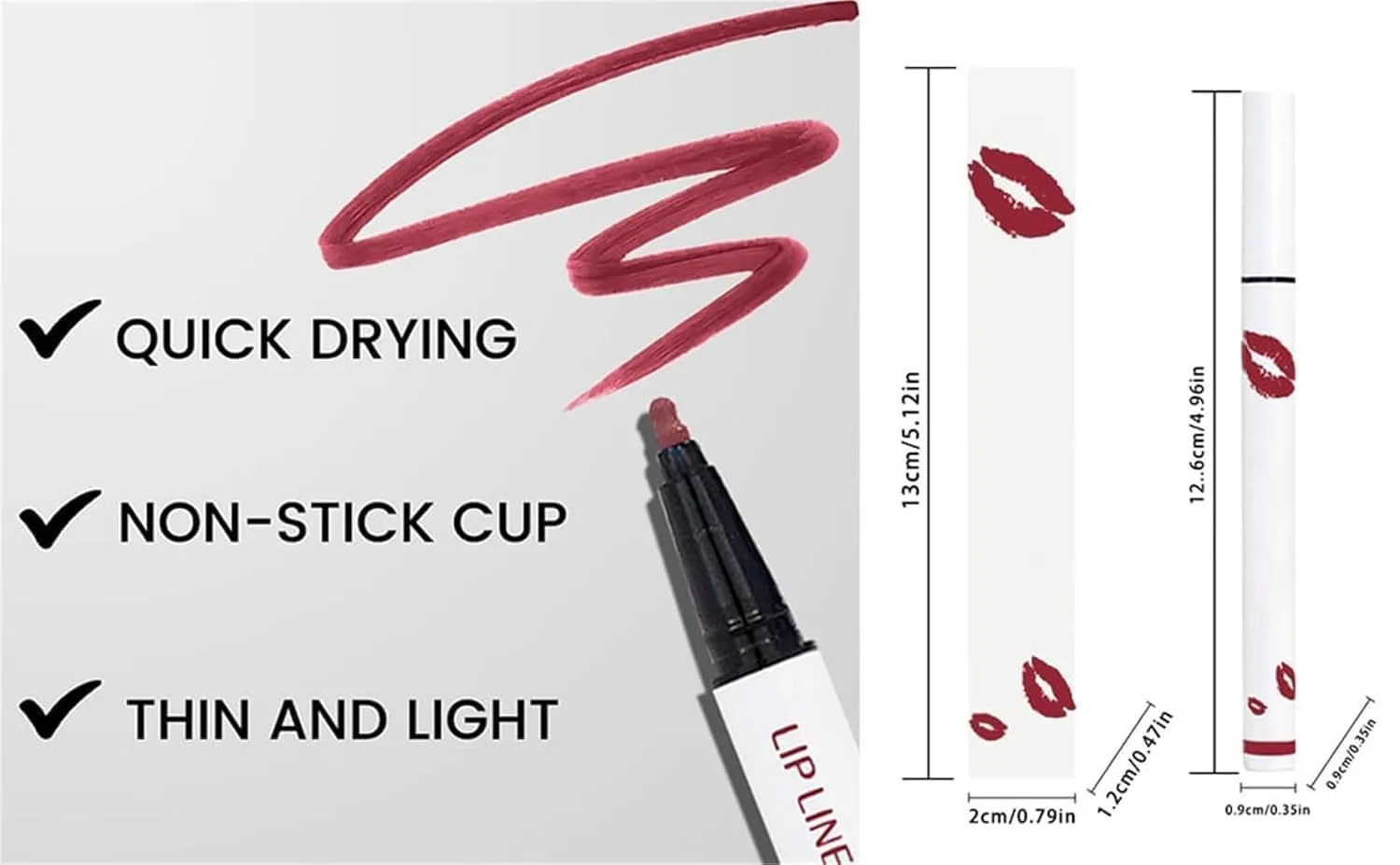 Longwear Liquid Lip Liner, Cool Story Lip Liner Liquid, Benighty Liquid Lip Liner, 2-in-1 Waterproof Long-Lasting Matte Liquid Lipstick for Women (8PCS, 0.6ml)