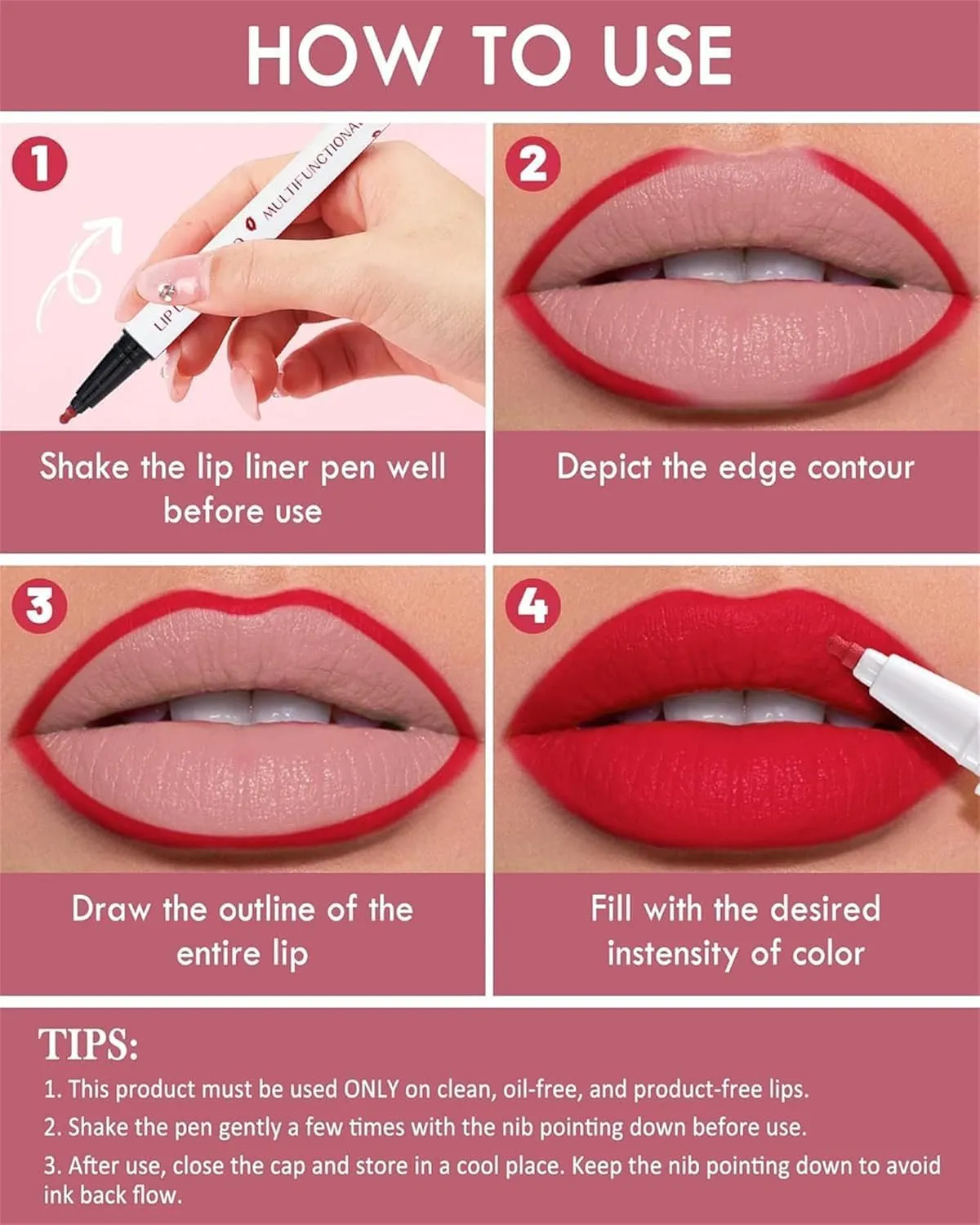 Longwear Liquid Lip Liner, Cool Story Lip Liner Liquid, Benighty Liquid Lip Liner, 2-in-1 Waterproof Long-Lasting Matte Liquid Lipstick for Women (8PCS, 0.6ml)