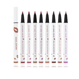Longwear Liquid Lip Liner, Cool Story Lip Liner Liquid, Benighty Liquid Lip Liner, 2-in-1 Waterproof Long-Lasting Matte Liquid Lipstick for Women (8PCS, 0.6ml)