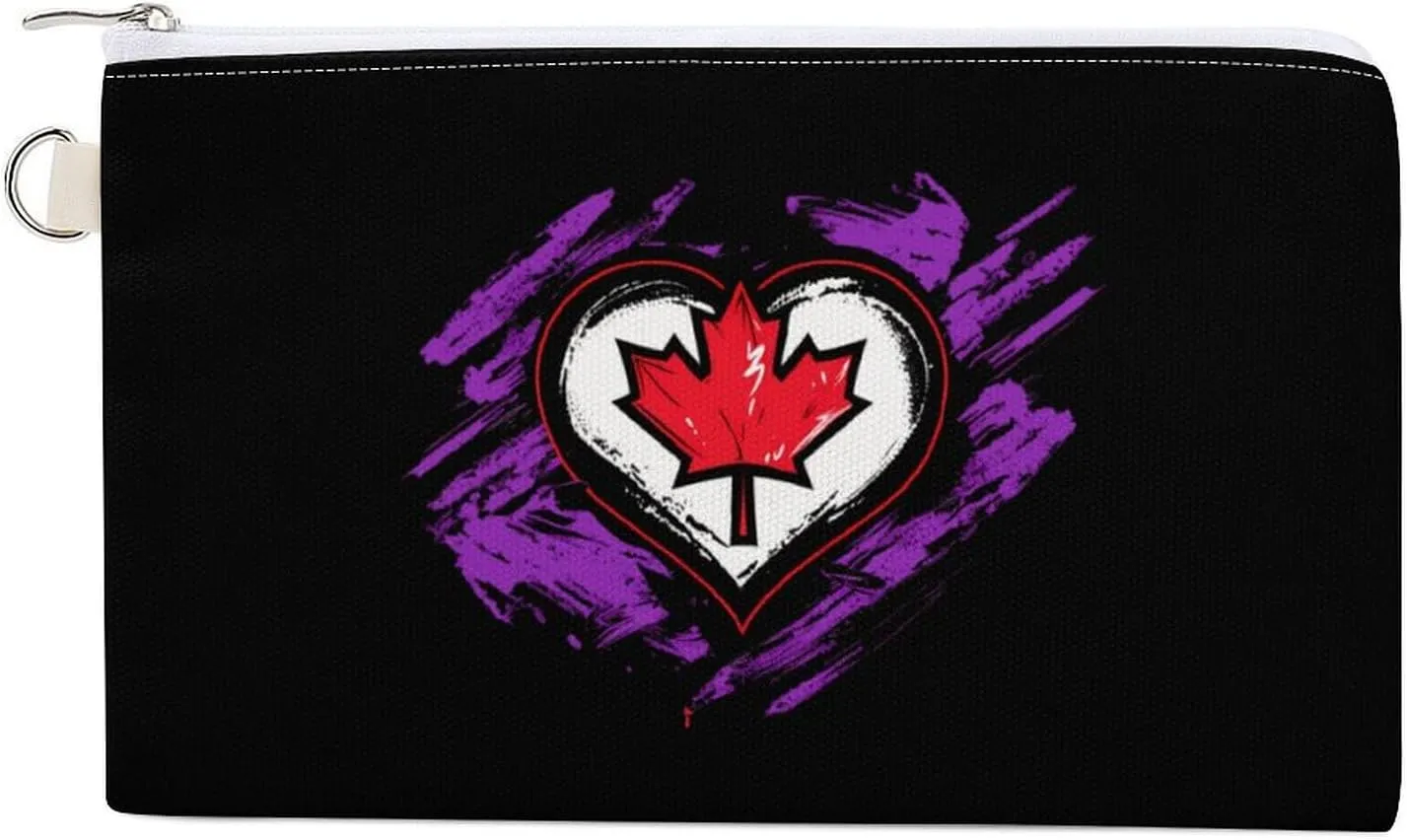 Love Canada Canadians Heart Multi-use Coin Purse Full Zip Wallet Casual Zero Wallets Handbag