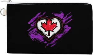 Love Canada Canadians Heart Multi-use Coin Purse Full Zip Wallet Casual Zero Wallets Handbag