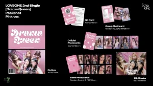 LOVEONE - Drama Queen (2nd Single Album) (Pink ver.)   Extra photocards