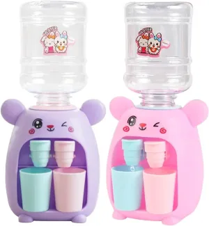 LUOZZY 2 Pcs Mini Tiny Water Dispenser Toy Miniature Juice Beverage Water Machine Toy for Kids Dollhouse Accessories