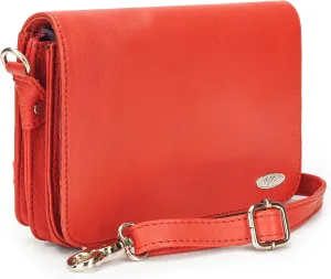 LUXEORIA Genuine Leather Crossbody Bags for Women, Small Travel Purses, Mobile & Credit Card Pockets with Adjustable Strap