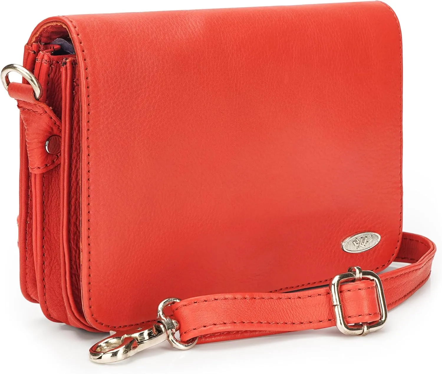 LUXEORIA Genuine Leather Crossbody Bags for Women, Small Travel Purses, Mobile & Credit Card Pockets with Adjustable Strap