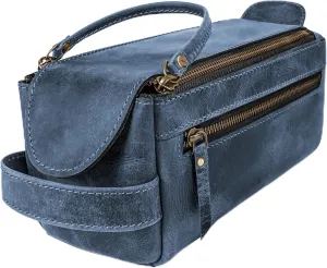LUXEORIA Genuine Leather Toiletry Bags for Men and Women, Handmade Premium Leather Dopp Kit and Shaving Bag, Cosmetic Bag for Womens and Mens, Travel Essentials & Organizers