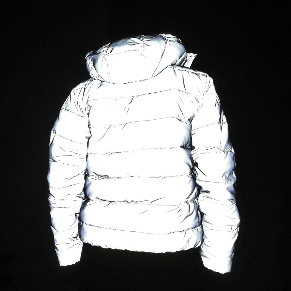 LZLRUN Rainbow Reflective Winter Jacket Coat Women Men Thick Warm Cotton Windbreaker Hooded