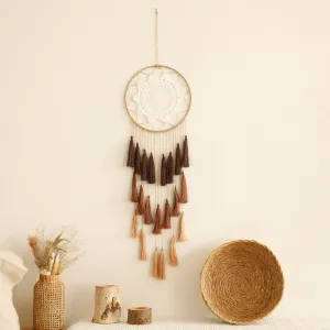 Macrame Dream Catcher for Girls - Large Dream Catchers Boho Wall Decor, Handmade Tassels Ornament Colorful for Bedroom Livivng Room Nursery Apartment (Tan)
