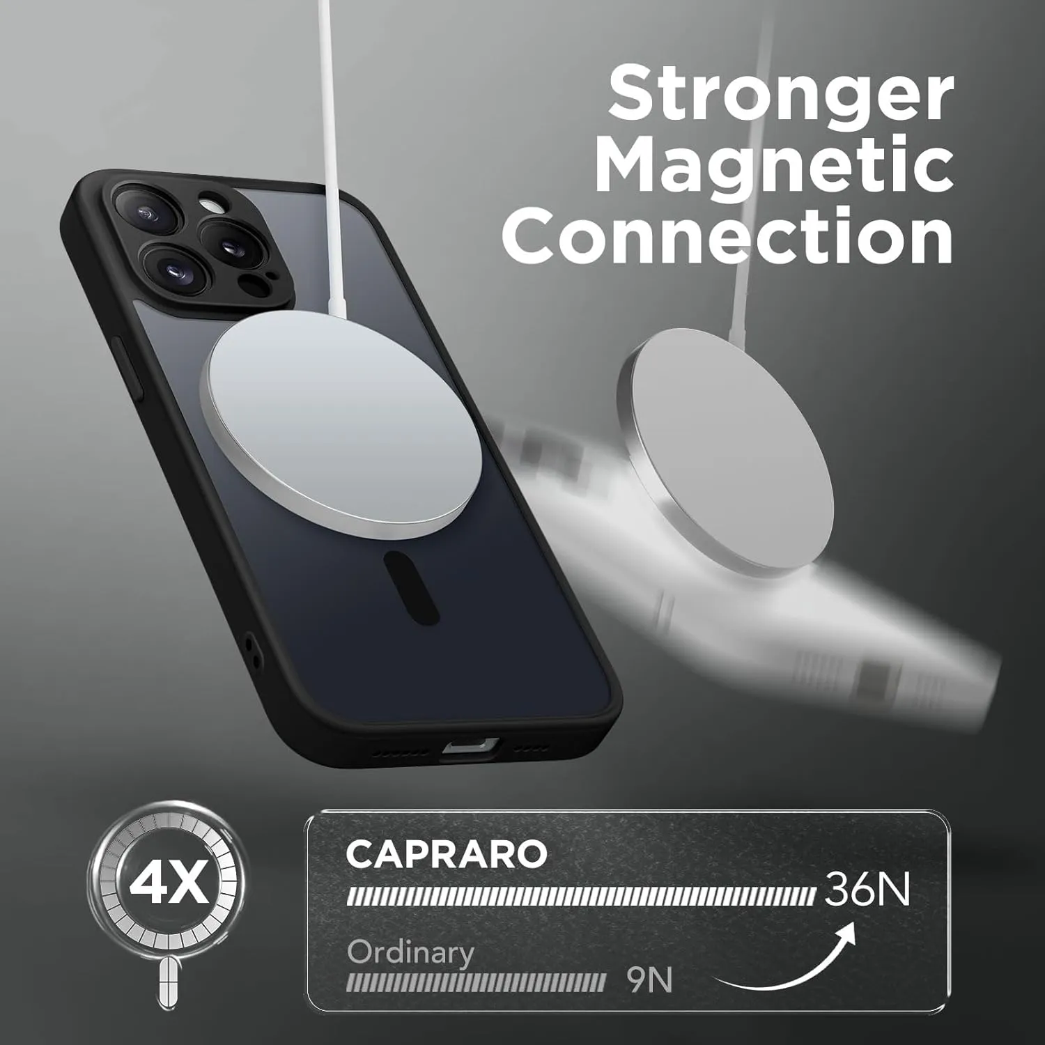 Magnetic for iPhone 15 Pro Case, [Compatible with MagSafe] [Full Camera Protection] Shockproof Protective Slim Translucent Matte Phone Case for iPhone 15 Pro 6.1'', Black