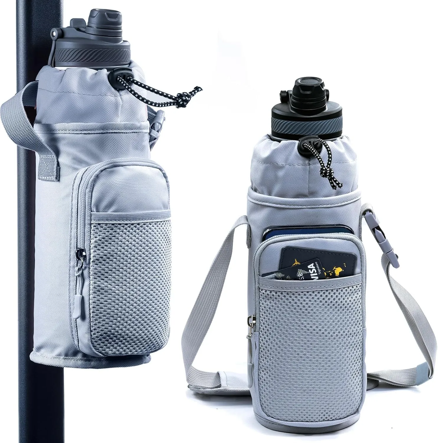 Magnetic Gym Bag Bottle Holder - Phone Holder - Bottle Sling Bag Essentials, Gym Gifts for Men and Women