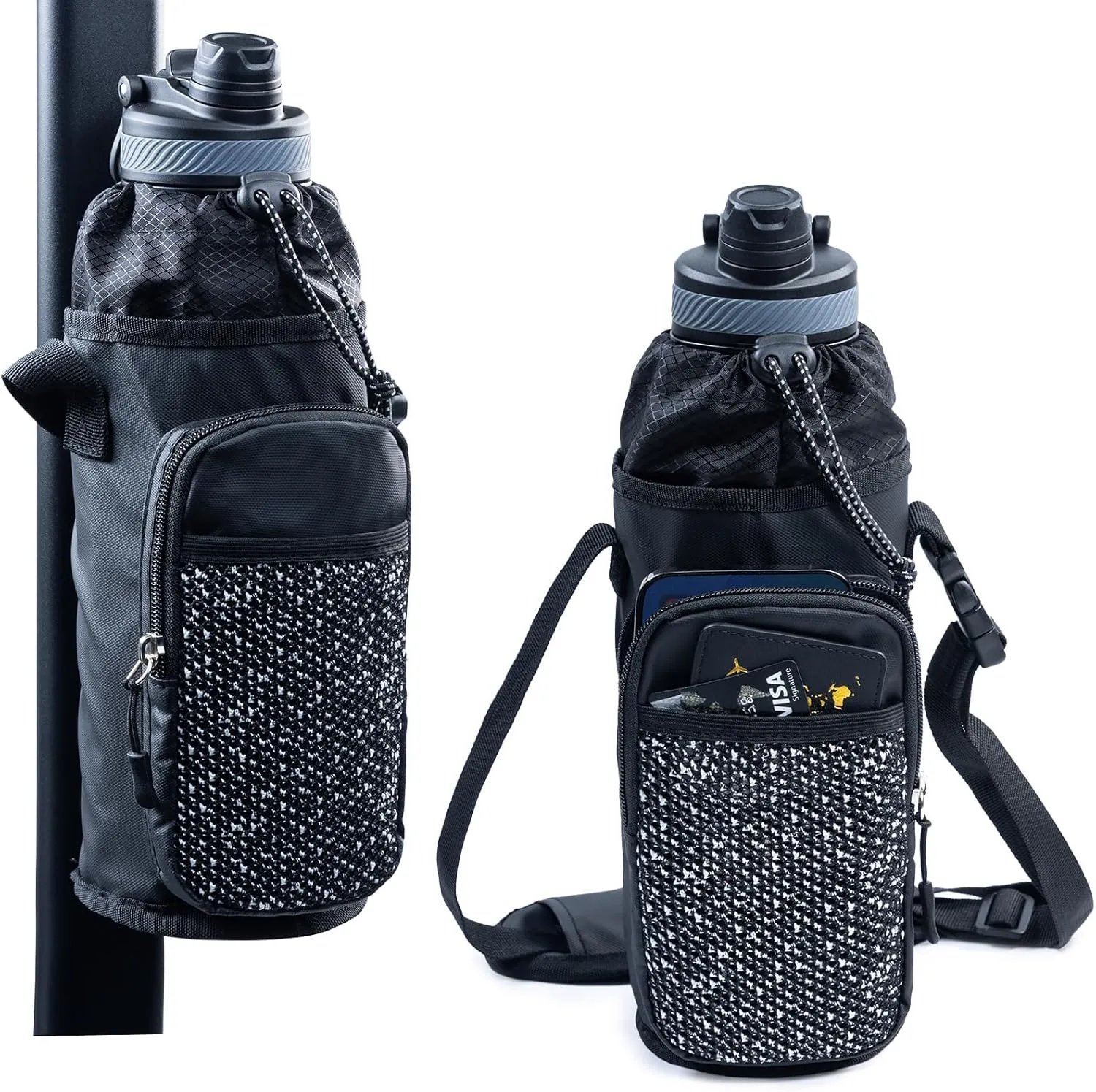 Magnetic Gym Bag Bottle Holder - Phone Holder - Bottle Sling Bag Essentials, Gym Gifts for Men and Women