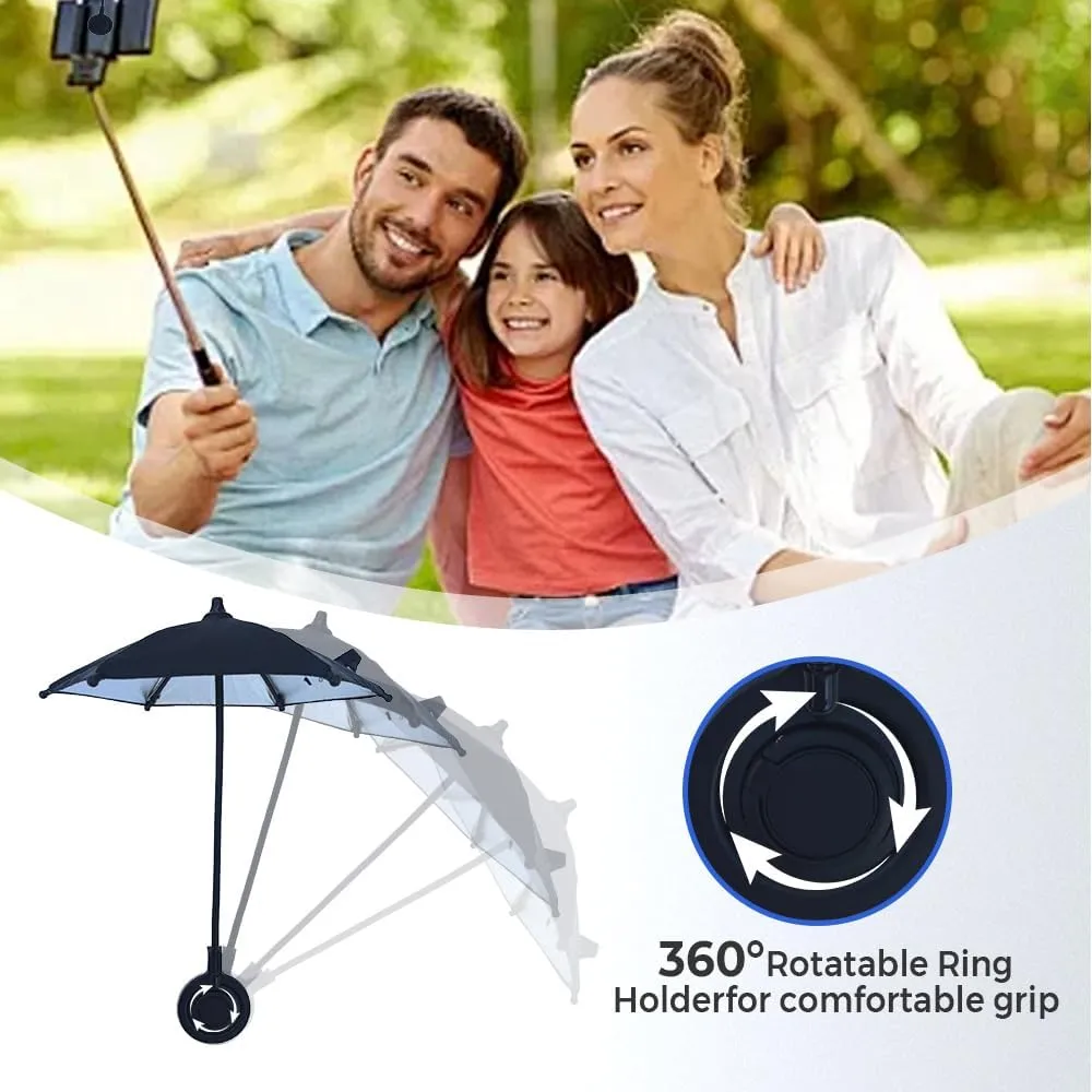 Magnetic Phone Umbrella Sun Shade for Outdoor Use, Portable & Adjustable Cell Phone Umbrellas for Sun,Mini Screen Shade Cellphone Umbrella Magnet Umbrellas Stand Holder for iPhone/Android (Yellow)