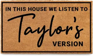 MAINEVENT in This House We Listen to Taylor's Version Door Mat 30x17 Inch, Coir Doormat Outdoor Gift for Women