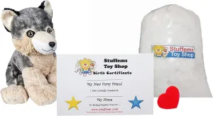 Make Your Own Stuffed Animal Mini 8 Inch Timber The Wolf Kit - No Sewing Required!