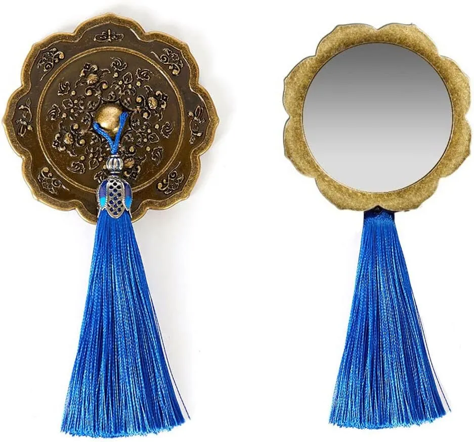 Makeup Mirror Portable Handheld Makeup Mirror Chinese Style Retro Makeup Mirror Ladies Portable High Definition Makeup Mirror Beauty Mirror