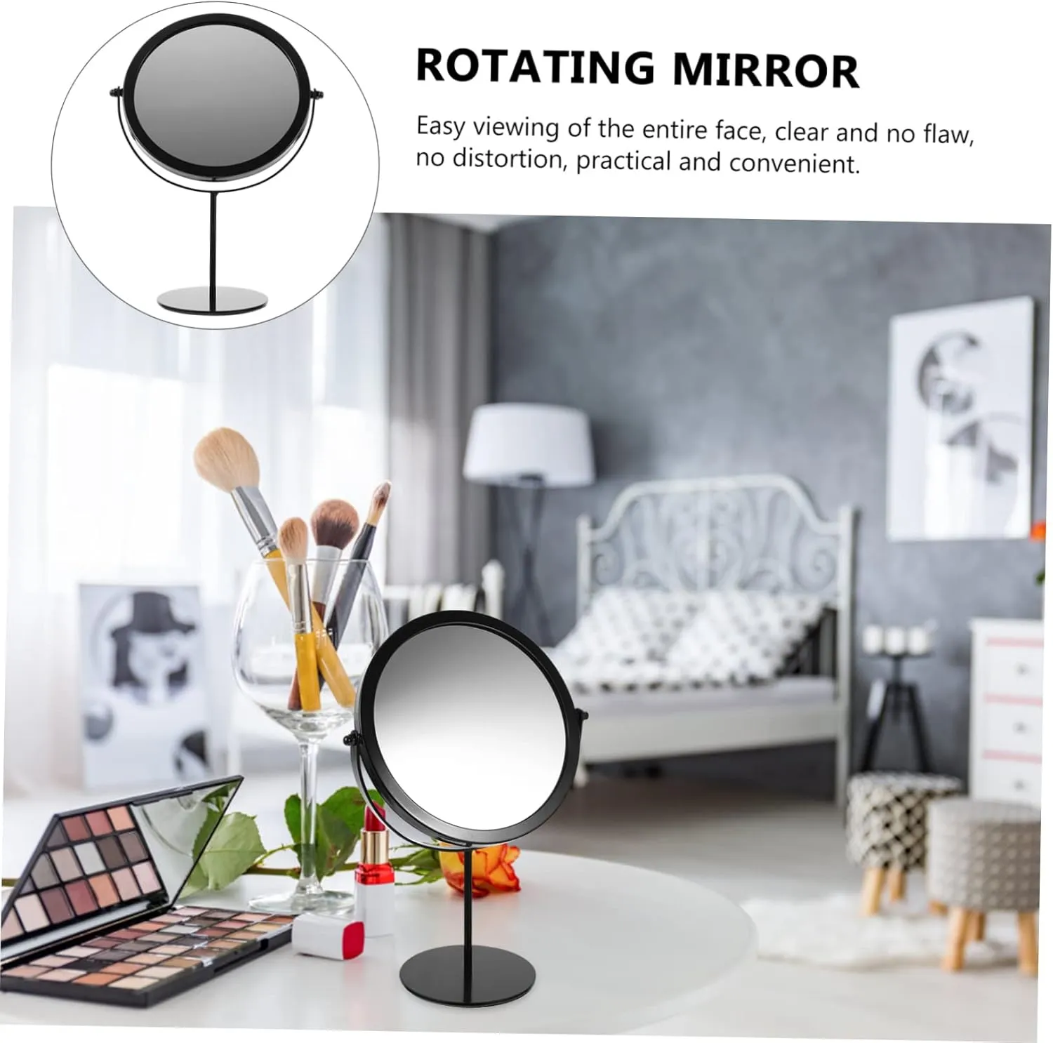 Makeup Mirror Rotating Vanity Mirror Student Nordic Iron Desktop Vanity Mirror