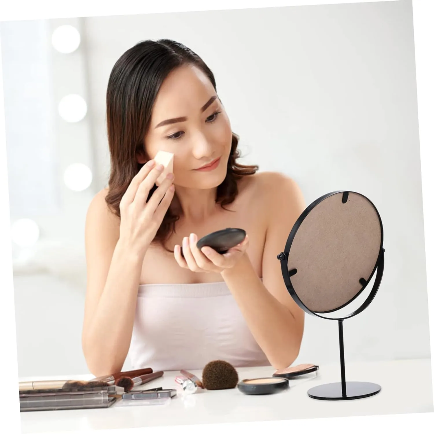 Makeup Mirror Rotating Vanity Mirror Student Nordic Iron Desktop Vanity Mirror