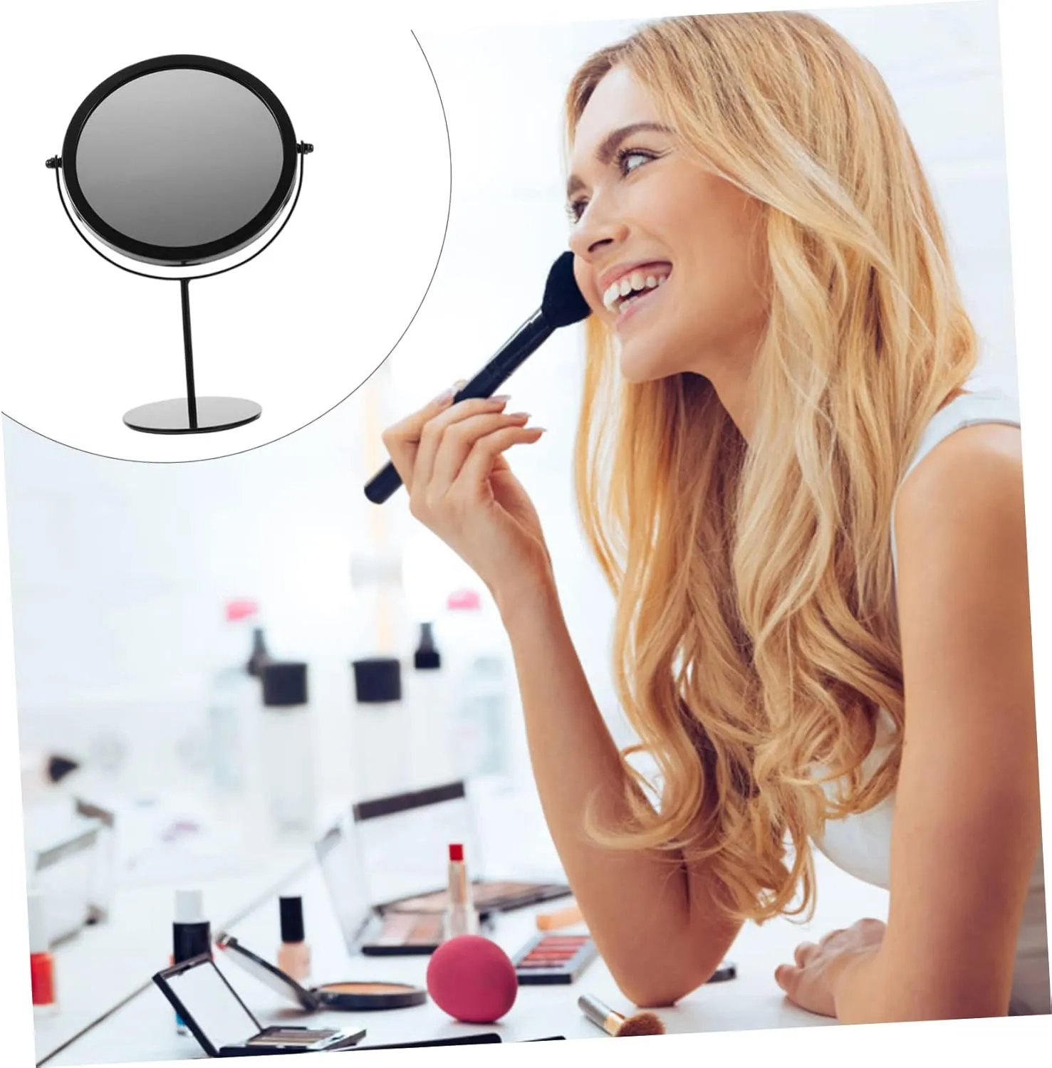 Makeup Mirror Rotating Vanity Mirror Student Nordic Iron Desktop Vanity Mirror
