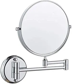 Makeup Mirror Vanity Mirror Bathroom Vanity Mirror, Beauty Mirror Wall- Mounted Mirror Makeup Mirror Folding Magnifying Double- Sided for Hotel Bathroom Cosmetic Mirror (Color : Nickel Wire Drawing,