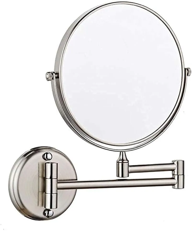 Makeup Mirror Vanity Mirror Bathroom Vanity Mirror, Beauty Mirror Wall- Mounted Mirror Makeup Mirror Folding Magnifying Double- Sided for Hotel Bathroom Cosmetic Mirror