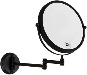 Makeup Mirror Vanity Mirror Bathroom Wall Mount Mirror, Antique Makeup Mirror Beauty Mirror Black Folding Magnifying Double- Sided Telescopic Mirror Cosmetic Mirror