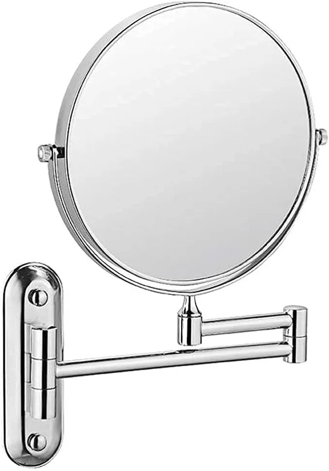 Makeup Mirror Vanity Mirror Bathroom Wall Mount Mirror, Vanity Mirror Folding Rotating Telescopic Mirror Double- Sided Magnifying Beauty Mirror Cosmetic Mirror