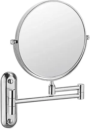 Makeup Mirror Vanity Mirror Bathroom Wall Mount Mirror, Vanity Mirror Folding Rotating Telescopic Mirror Double- Sided Magnifying Beauty Mirror Cosmetic Mirror
