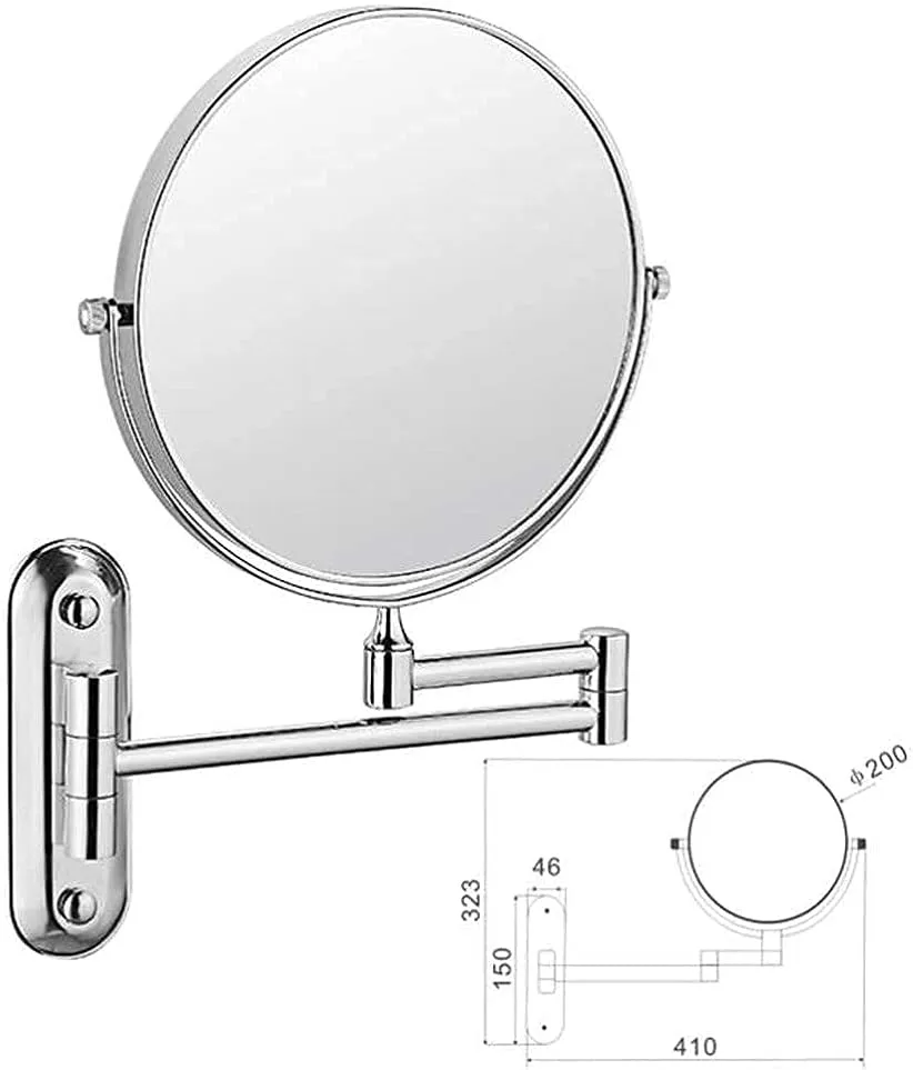 Makeup Mirror Vanity Mirror Bathroom Wall Mount Mirror, Vanity Mirror Folding Rotating Telescopic Mirror Double- Sided Magnifying Beauty Mirror Cosmetic Mirror(C,5X)