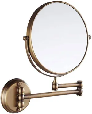 Makeup Mirror Vanity Mirror Bathroom Wall Mount Mirror,8 Inch Make-Up Mirror with 3X Magnification Beauty Mirror Two-Sided Extendable Bathroom Mirror Cosmetic Mirror(Antique Color)