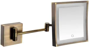 Makeup Mirror Vanity Mirror Vanity Mirrors,Square Touch Led Single-Sided Makeup Mirror with Light Folding Extension Mirror Bathroom Wall-Mounted Magnifying Beauty Mirror Cosmetic Mirror (Color : a,/