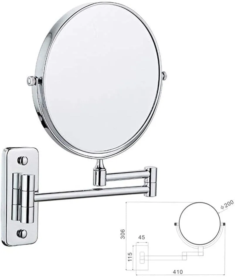 Makeup Mirror Vanity Mirror Wall Mount Makeup Mirror,Beauty Mirror Vanity Mirrors Folding Telescopic Magnification Double-Sided for Hotel Bathroom Cosmetic Mirror