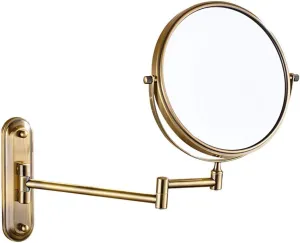 Makeup Mirror with Magnification, 360 Degree Swivel, Two-Sided Extendable, Makeup Mirror with 12" Extension for Bathroom (Color : Antique Color, Size : 7X)