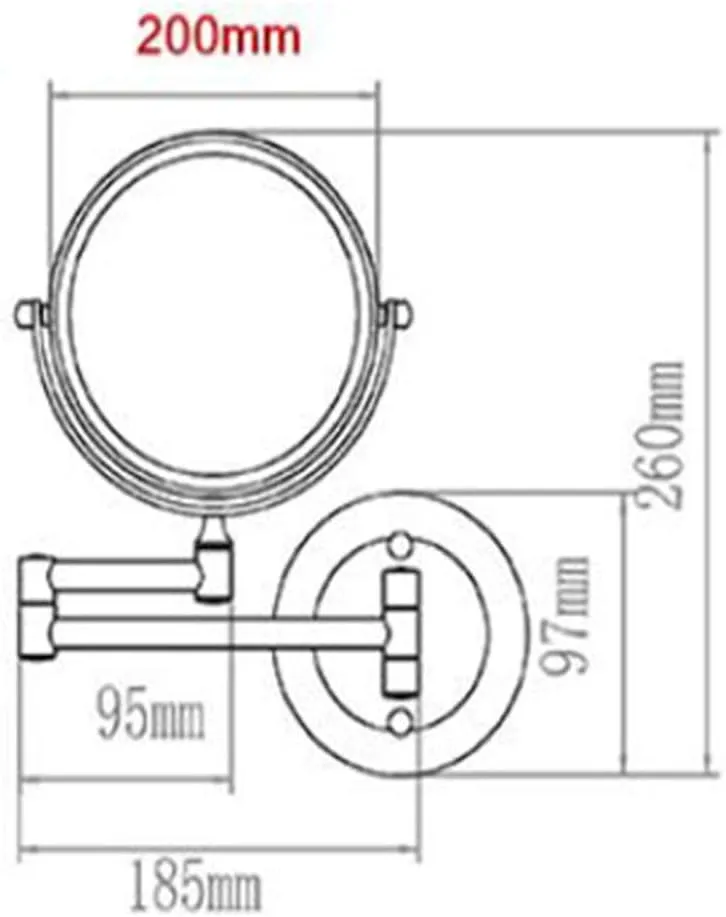 Makeup Vanity Mirror,Two-Sided Wall Mounted Bathroom Mirror Multiple Magnification Beauty Mirror 360° Swivel Extendable Cosmetic Mirror 8inch,Antique
