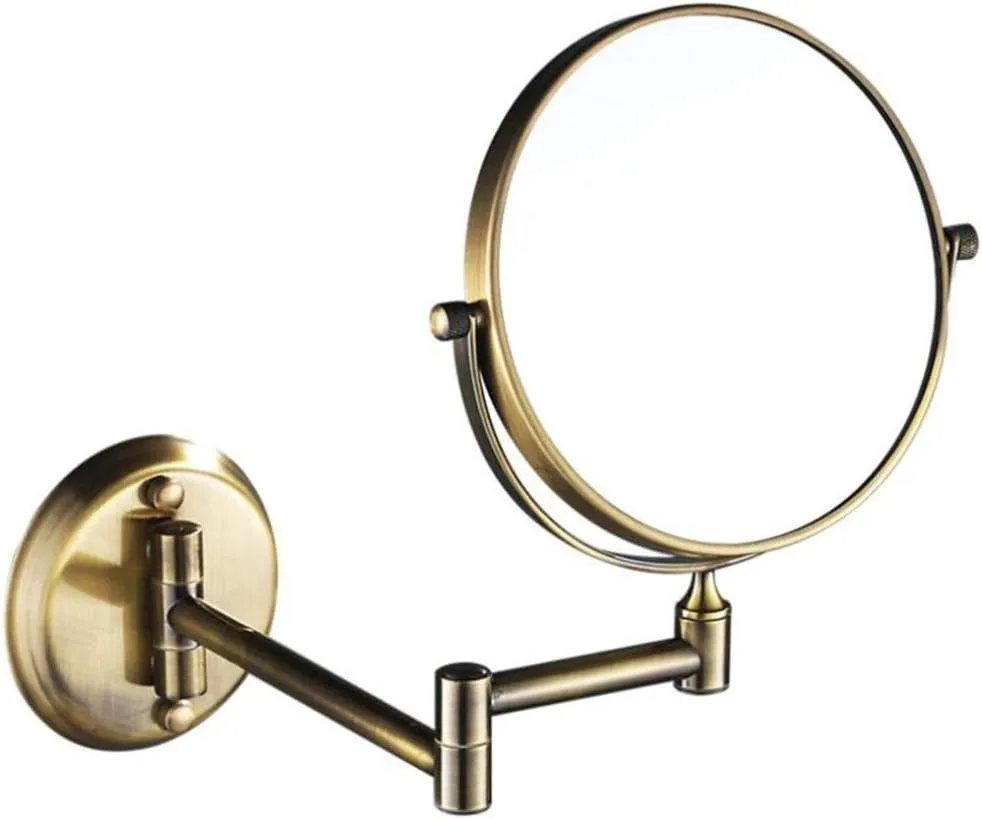 Makeup Vanity Mirror,Two-Sided Wall Mounted Bathroom Mirror Multiple Magnification Beauty Mirror 360° Swivel Extendable Cosmetic Mirror 8inch,Antique