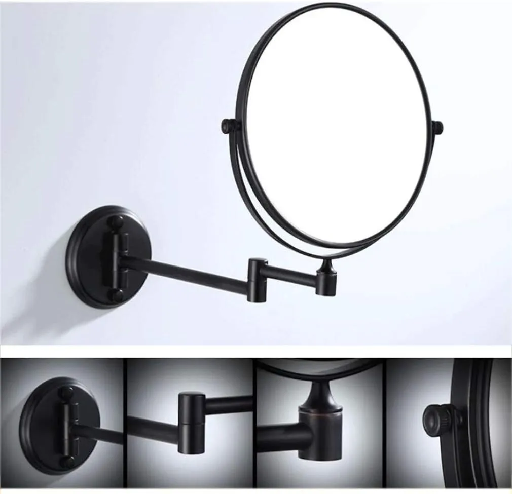 Makeup Vanity Mirror,Two-Sided Wall Mounted Beauty Mirror 3X Magnification Bathroom Mirror 360°Swivel Extendable Cosmetic Mirror,Antique Copper(Black 6inch) (Antique Copper 6inch)