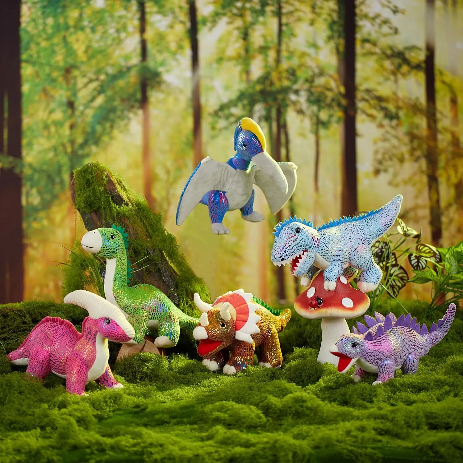 MaoGoLan 12'' Plush Dinosaur Stuffed Animals Set for Kids 5-7, Cute Dinosaur Toys Party Favors in Bulk Girls Boys Christmas Easter Valentine's Day Birthday Gifts, 6 Pack