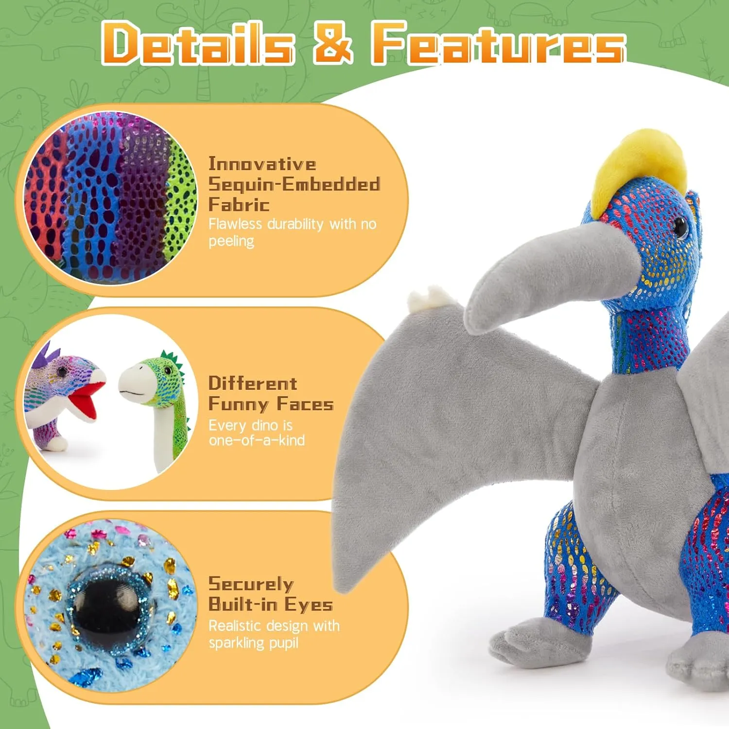 MaoGoLan 12'' Plush Dinosaur Stuffed Animals Set for Kids 5-7, Cute Dinosaur Toys Party Favors in Bulk Girls Boys Christmas Easter Valentine's Day Birthday Gifts, 6 Pack
