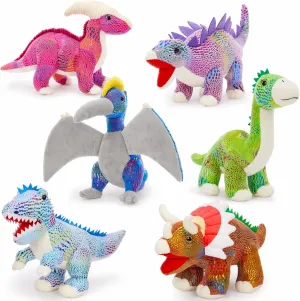 MaoGoLan 12'' Plush Dinosaur Stuffed Animals Set for Kids 5-7, Cute Dinosaur Toys Party Favors in Bulk Girls Boys Christmas Easter Valentine's Day Birthday Gifts, 6 Pack