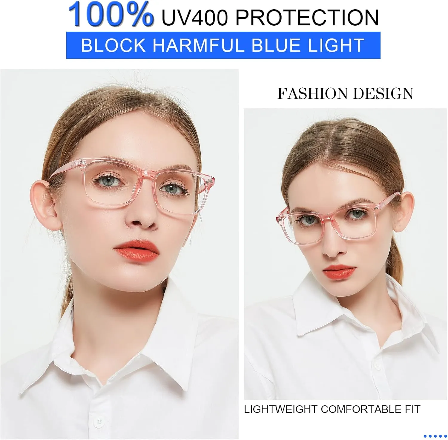 MARE AZZURO Blue Light Blocking Glasses for Women, Square Nerd Gaming Glasses for Computer, Anti Glare, UV400 Filter