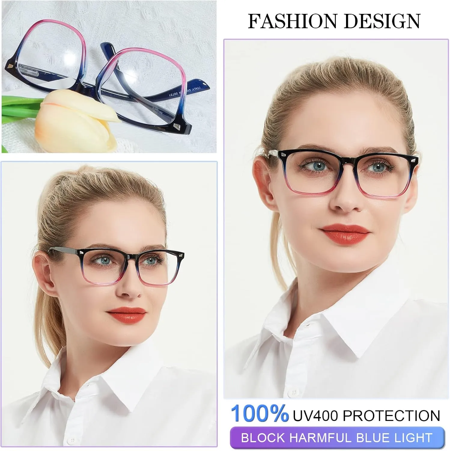 MARE AZZURO Blue Light blocking Reading Glasses Women Computer Readers 0 1.0 1.25 1.5 1.75 2.0 2.25 2.5 2.75 3.0 3.5 4.0 5.0 6.0 (Purple, 00)