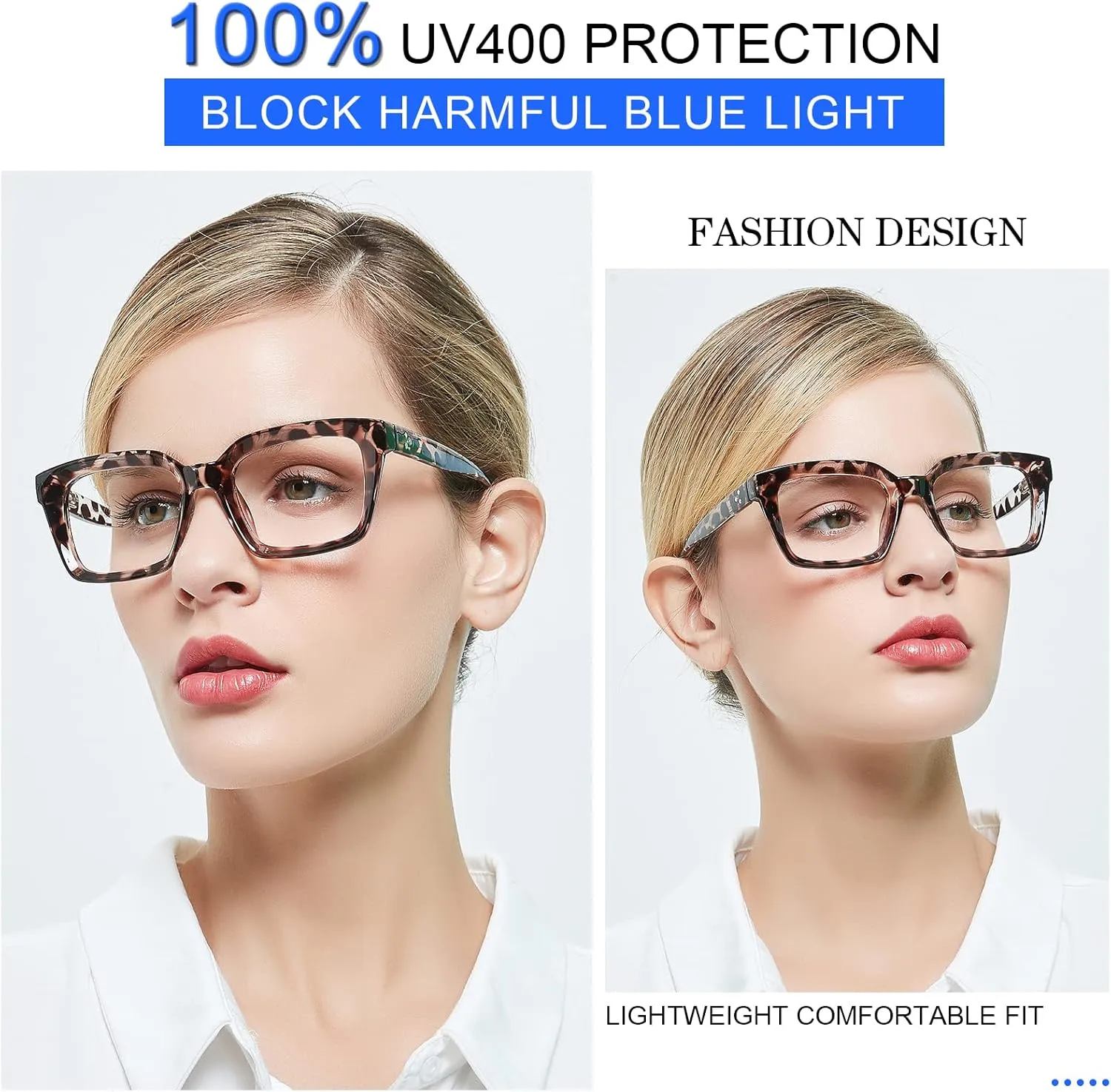 MARE AZZURO Blue Light Blocking Reading Glasses Women Computer Readers 0 1.00 1.25 1.50 1.75 2.00 2.25 2.50 2.75 3.00 3.50 4.00 5.00 6.00 (Demi, 3.5)