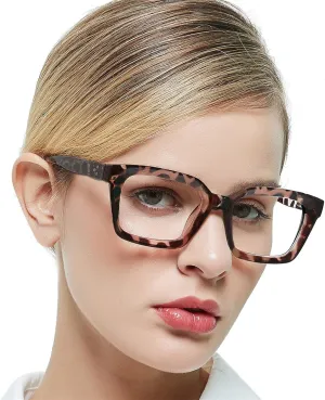 MARE AZZURO Blue Light Blocking Reading Glasses Women Computer Readers 0 1.00 1.25 1.50 1.75 2.00 2.25 2.50 2.75 3.00 3.50 4.00 5.00 6.00 (Demi, 3.5)