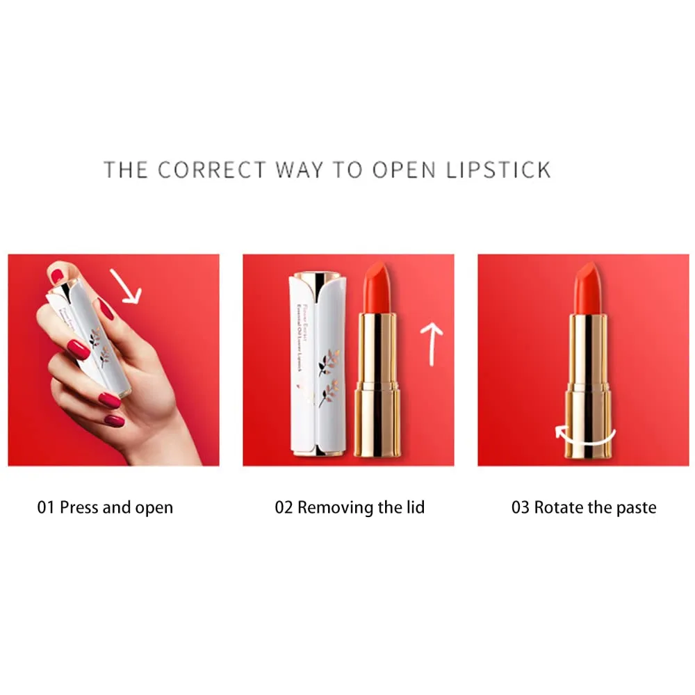 Matte Lipstick, 6 Colos Ladies Matte Lipstick Long Lasting Waterproof Velvet Red Lipstick Lip Gloss Set Pigmented Lip Makeup for Girls and Women Gift (04#)