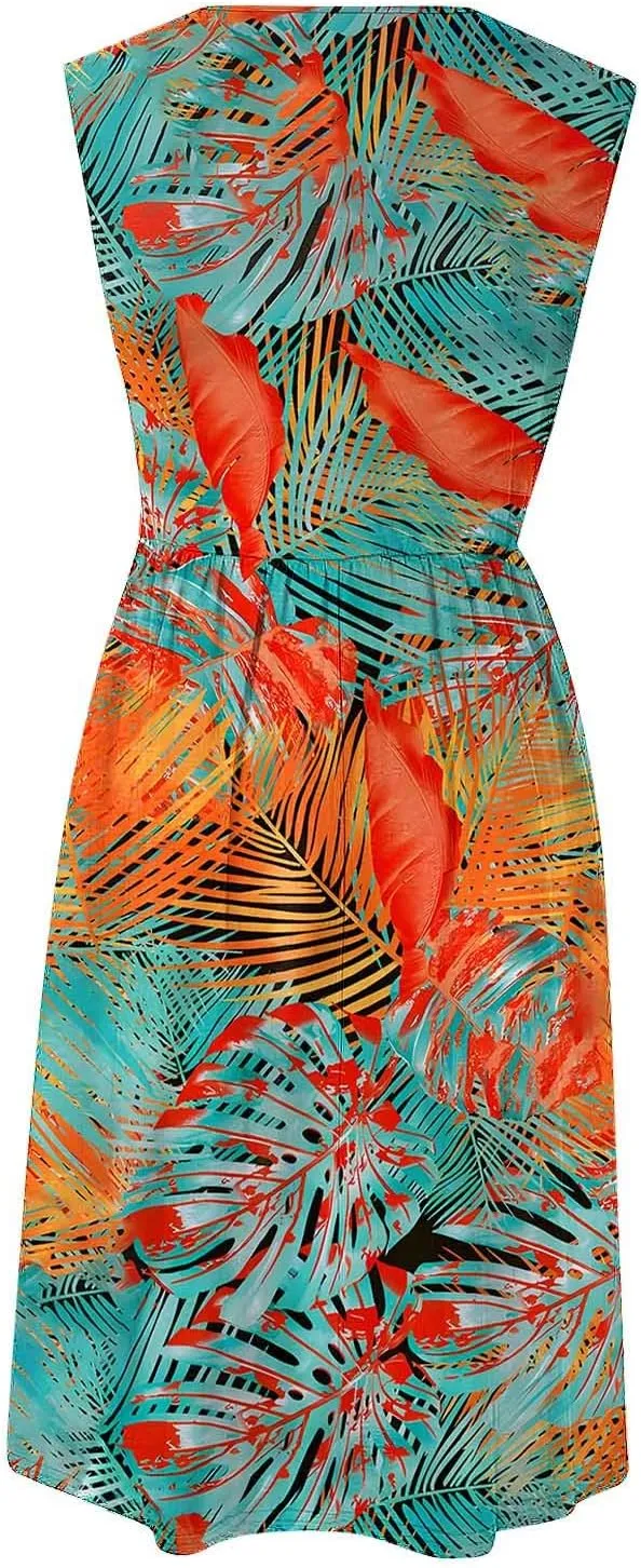 Maxi Dress for Women Sleeveless Spring Summer Dresses A Line Floral Dress Beach Vacation Sundress Cruise Outfits