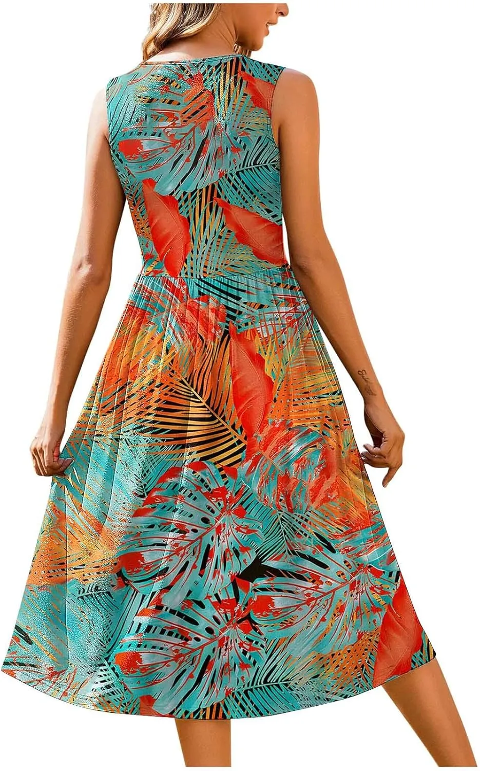 Maxi Dress for Women Sleeveless Spring Summer Dresses A Line Floral Dress Beach Vacation Sundress Cruise Outfits