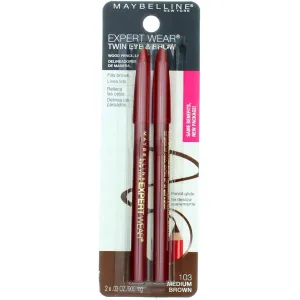 Maybelline Expert Eyes Twin Brow & Eye Pencils, Medium Brown [103], 0.06 oz (Pack of 6)